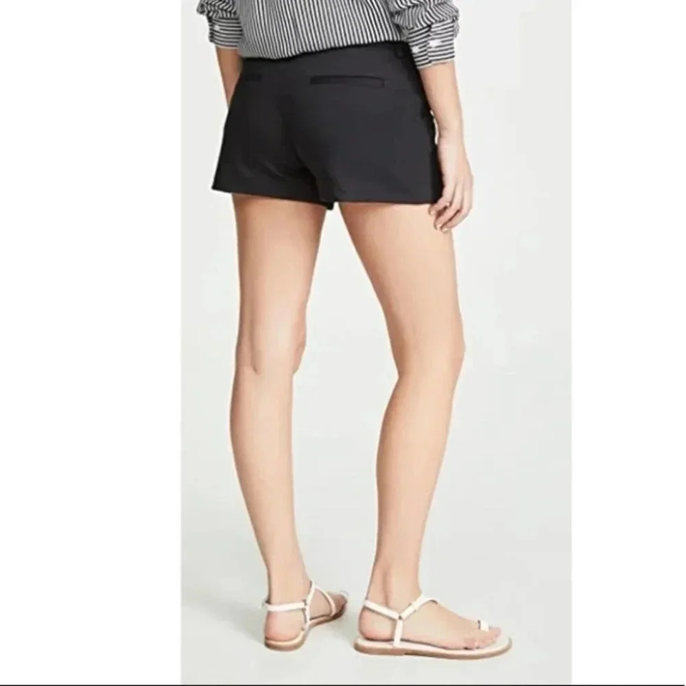 Alice + Olivia Mara Flat Front Satin Shorts In Black - Picture 3 of 9